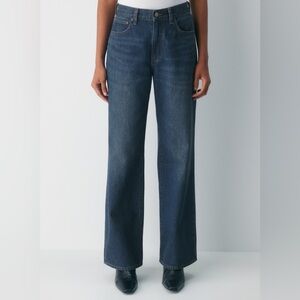 Aritzia Denim Forum Dark Blue The Farrah Hi-Rise Wide Jean - Size 26
